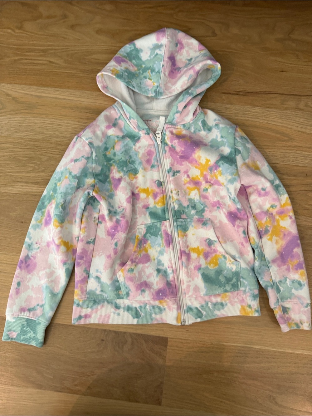 Cat & Jack Pastel Tie-Dye Zip Hoodie in Pink, Green, Purple, Yellow
